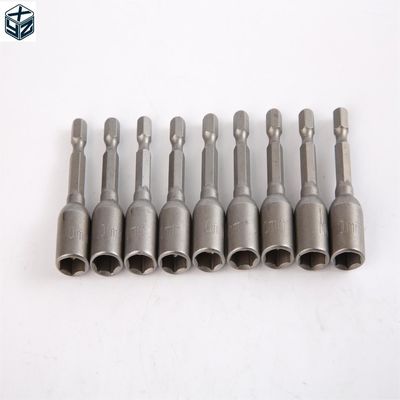 Natural Finish CRV Material 6.35 Hexagon 10mm*48mm*10PC Strong Magnetic Nut Driver Set