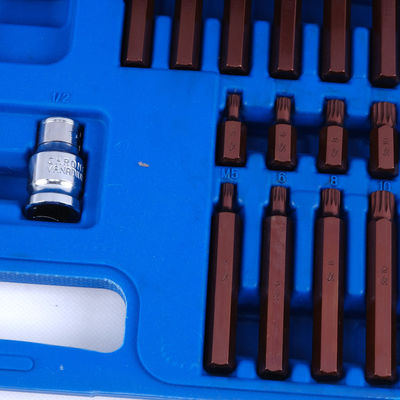 S2 Alloy Steel Precision Machining 54pcs Plastic Box Bits Set for 3/8in Drive Size