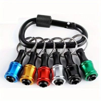 Black Oxide Finish 6pcs Quick Release 1/4 Inch Hex Shank Screw Driver Bit Holder Keychain