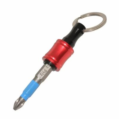 Black Oxide Finish 6pcs Quick Release 1/4 Inch Hex Shank Screw Driver Bit Holder Keychain