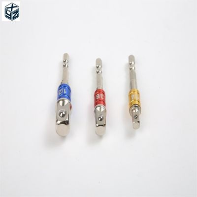 CRV Chromium Vanadium Steel Silver 1/4'' 54MM Universal Socket Adaptor Set for Durable