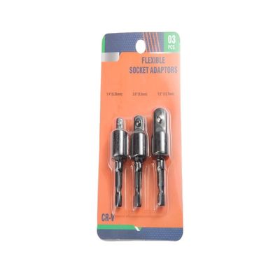 CRV Black Chrominum Vanadium Steel Universal Socket Adaptor Set with Blister Package