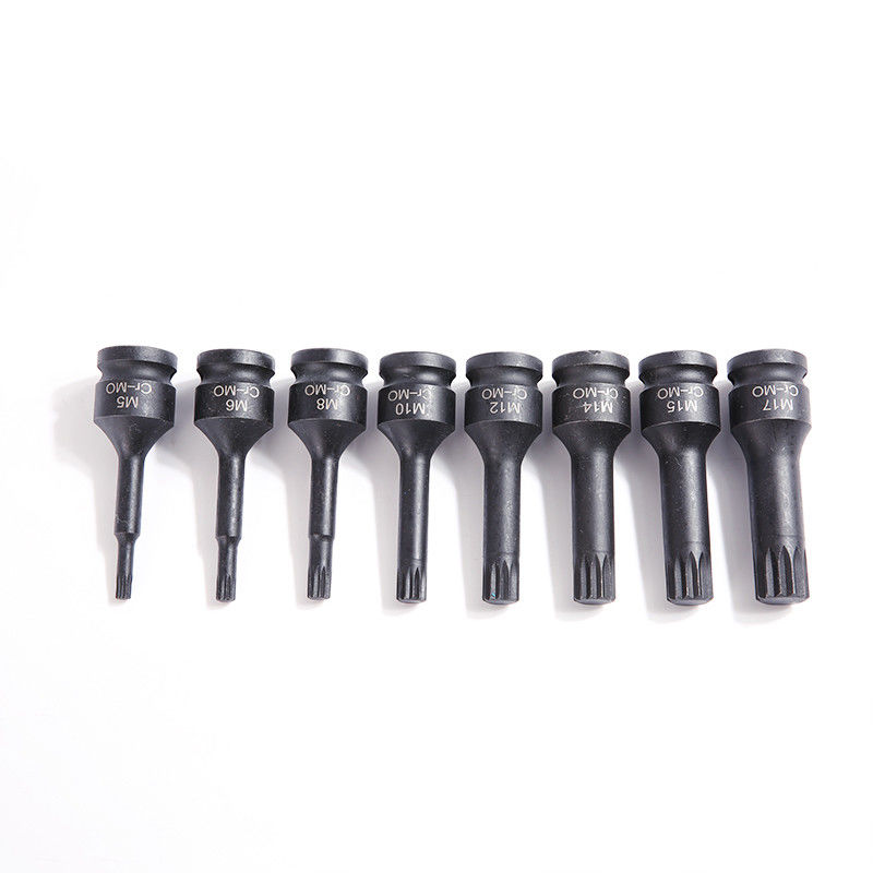 Strong and Durable 8 pcs CR-MO M5 Hex Size Impact Socket Set for Hand Electric Tool