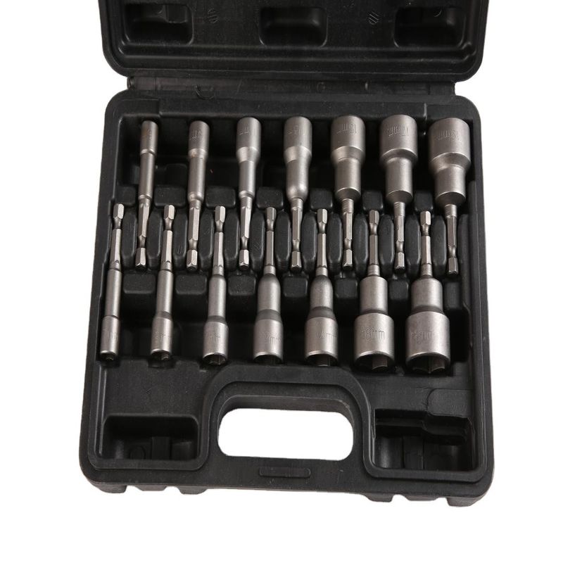 ODM 14 pcs 2.5&quot; Magnetic Metric Quick-Change Hex Shank Nut Driver Set Impact Socket Set
