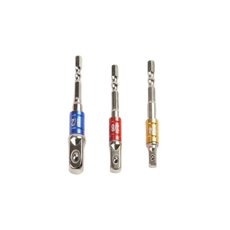 CRV Chromium Vanadium Steel Silver 1/4'' 54MM Universal Socket Adaptor Set for Durable
