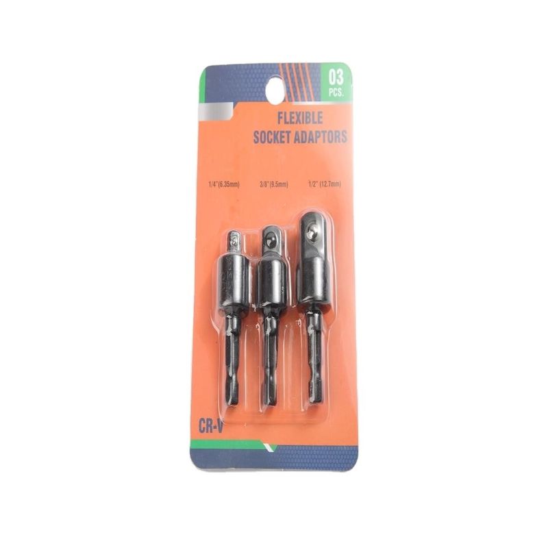 CRV Black Chrominum Vanadium Steel Universal Socket Adaptor Set with Blister Package
